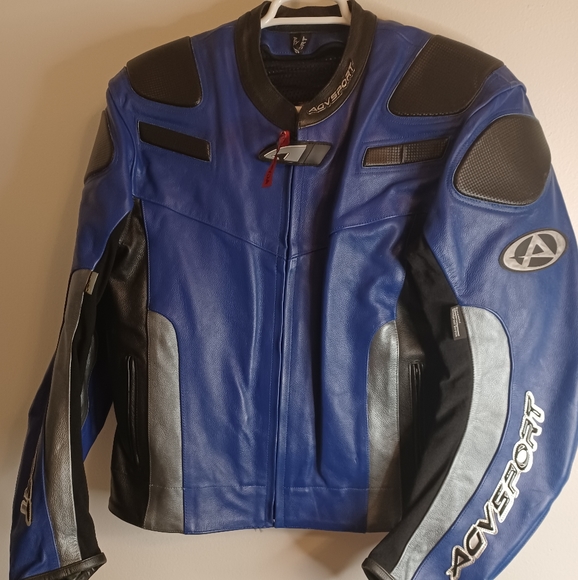 AVG Leather Motercyvle Jacket sz 44 - Picture 10 of 11